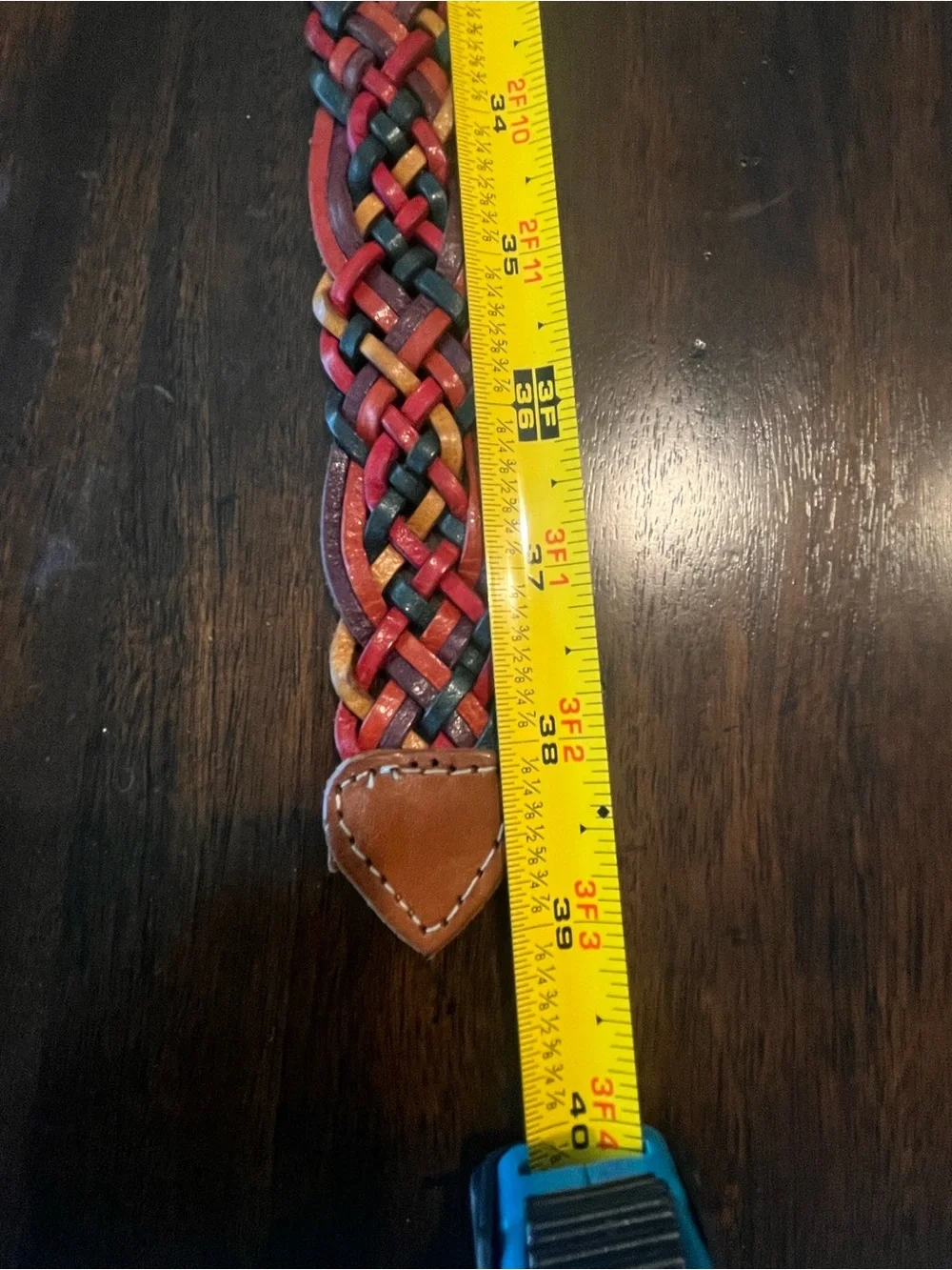 Braided Multicolor Women's Leather-Trim Belt - Tan Accent